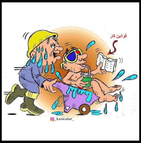 Cartoon: worker day (medium) by Hossein Kazem tagged worker,day