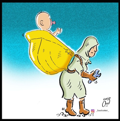 Cartoon: worker day (medium) by Hossein Kazem tagged worker,day