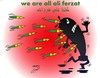 Cartoon: we are all ali ferzat (small) by Hossein Kazem tagged we,are,all,ali,ferzat