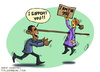 Cartoon: wall st and obama (small) by goodarzi tagged wall,st,obama,usa,gerle