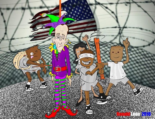 Cartoon: Anti - Anti Semitic PINATA (medium) by DaD O Matic tagged holocaust,trump,stephen,miller,concentration,camp,anti
