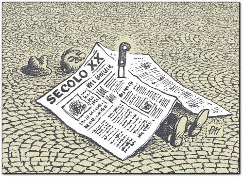 Cartoon: newspaper (medium) by penapai tagged deceased,nachrichten,zeitung,presse,medien,news,tod,mord,schlagzeile,decke,leiche