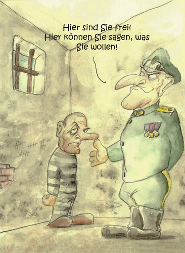 Cartoon: Freiheit (medium) by philipolippi tagged freihei,gitter,knast