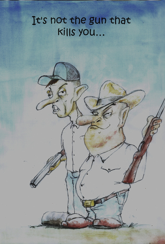 Cartoon: Gun (medium) by philipolippi tagged gun,killing