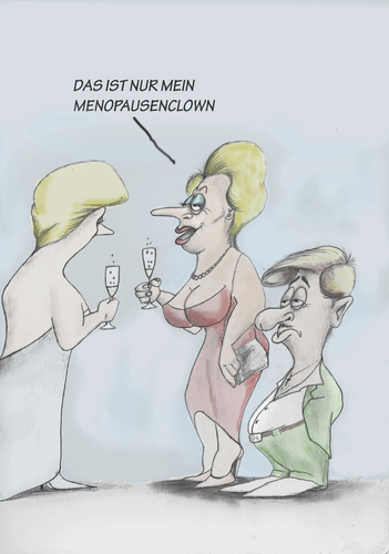 Cartoon: Menopause 2 (medium) by philipolippi tagged menopause,clown,mann,frau