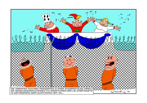 Cartoon: Folter ohne Hemmungen (medium) by bobele tagged karneval,guantanamo