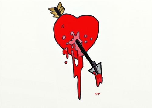 Cartoon: Bleeding heart (medium) by tonyp tagged arp,arrow,heard,red,arptoons