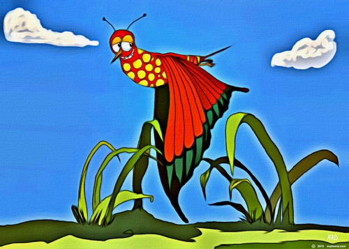 Cartoon: Butterfly (medium) by tonyp tagged arp,red,butterfly,arptoons