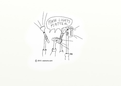 Cartoon: FLASHLIGHTS MATTER (medium) by tonyp tagged arp,flashlights,matter