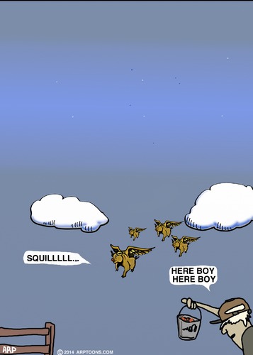 Cartoon: FLYING PIGS (medium) by tonyp tagged arppigs,animals,flying,arptoons