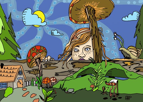 Cartoon: Girl in the woods (medium) by tonyp tagged arp,girl,woods,arptoons