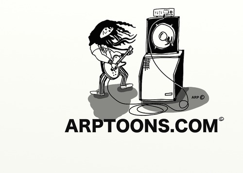 Cartoon: Guitar Rocker (medium) by tonyp tagged arp,guitar,music,rocker