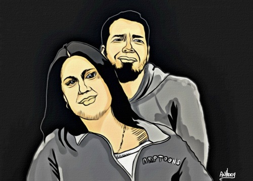 Cartoon: Jennie and Tony (medium) by tonyp tagged arp,jennie,and,tony,smile,face