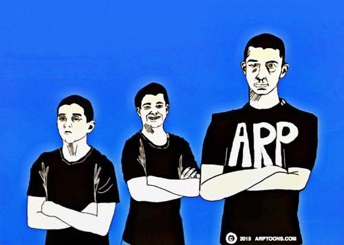 Cartoon: My three Grandsons (medium) by tonyp tagged arp,grandsons,grandson,boys,arptoons