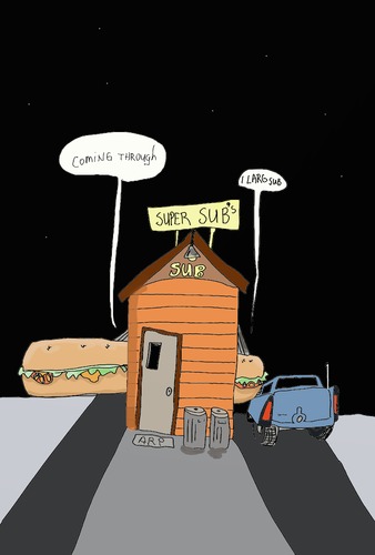 Cartoon: Too Big (medium) by tonyp tagged drive,arptoons,arp,food,sub,up