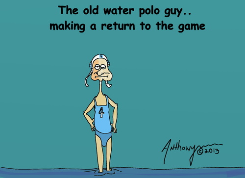 Cartoon: Water Polo (medium) by tonyp tagged arp,cartoons,ink,pencil,tonyp,old,man,water,polo