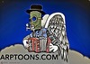 Cartoon: Angel with accordion  and hat (small) by tonyp tagged arp,angel,hat,wings,accordion