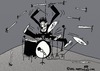 Cartoon: DRUM STICKS (small) by tonyp tagged arp sticks wall loose drums