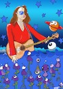 Cartoon: LADY IN RED (small) by tonyp tagged arp lady flowers guitar music