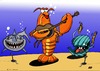 Cartoon: Ocean Music (small) by tonyp tagged arp,ocean,arptoons,lobster,shark,clam