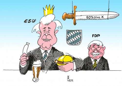 Cartoon: Bayern (medium) by xaver tagged bayern,csu,fdp,seehofer,zeil