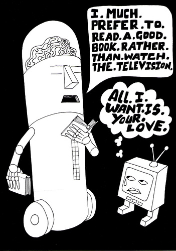 Cartoon: Artificial intelligence (medium) by baggelboy tagged robot,tv