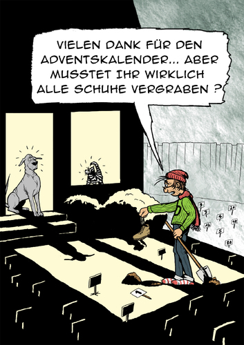 Cartoon: Adventskalender (medium) by dogtari tagged bruno,dogtari,katze,hund,dogge,advent,weihnachten