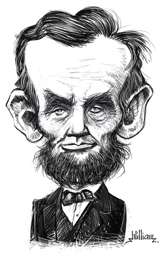Cartoon: Abraham Lincoln (medium) by William Medeiros tagged politicals