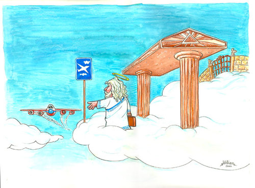 Cartoon: airbus stop (medium) by William Medeiros tagged sky,airbus