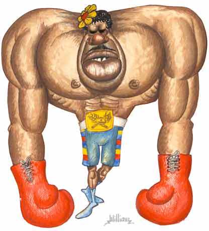 Cartoon: The boxer (medium) by William Medeiros tagged sport,boxer,delicate,strong