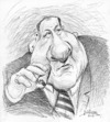 Cartoon: James Gandolfini (small) by William Medeiros tagged actor,movies,series,soprano