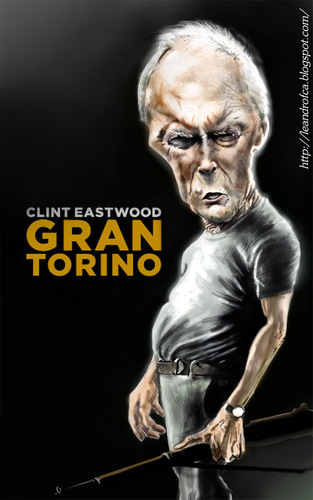Cartoon: Clint Eastwood (medium) by leandrofca tagged caricature,arte,ilustration