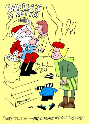 Cartoon: Chemistry set. (medium) by daveparker tagged santa,chemistry,set,store