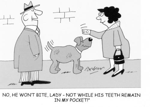 Cartoon: No bite (medium) by daveparker tagged dog,false,teeth