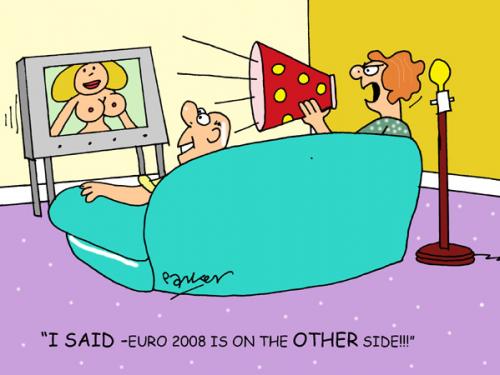 Cartoon: Turn over (medium) by daveparker tagged euro,2008,television