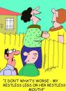 Cartoon: Restless! (small) by daveparker tagged restless,legs,restless,mouth,gossiping,wives,