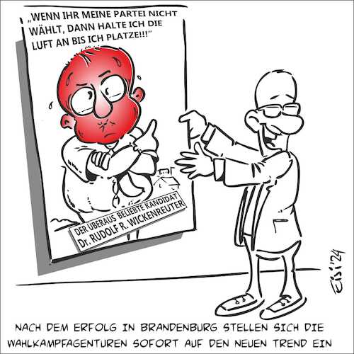 Cartoon: Der beliebte Kandidat (medium) by eisi tagged wahl,brandenburg,woidke