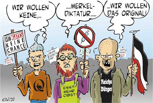 Cartoon: Freiheit (medium) by eisi tagged corona,diktatur,verschwörungstheoretiker,nazis,ökos,grundgesetz,artilel