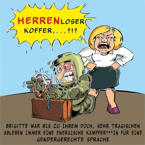 Cartoon: HERRENloser Koffer (medium) by eisi tagged gendern
