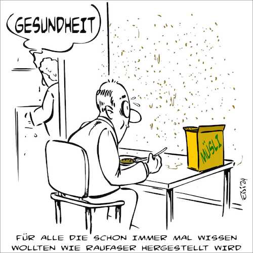 Cartoon: Raufaser (medium) by eisi tagged raufaser,müsli,schnupfen,niesen