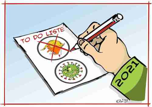 Cartoon: TO DO LIST 2021 (medium) by eisi tagged 2021,trump,corona,optimismus