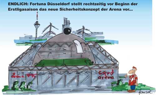 Cartoon: Fortuna wird sicherer (medium) by Hansel tagged arena,düsseldorf,fortuna,cartoons,hansel,relegation
