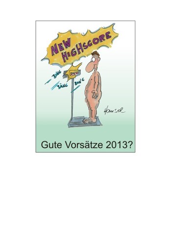 Cartoon: Gute Vorsätze 2013 (medium) by Hansel tagged neues,jahr,gute,vorsätze,waage,abnehmen,2013