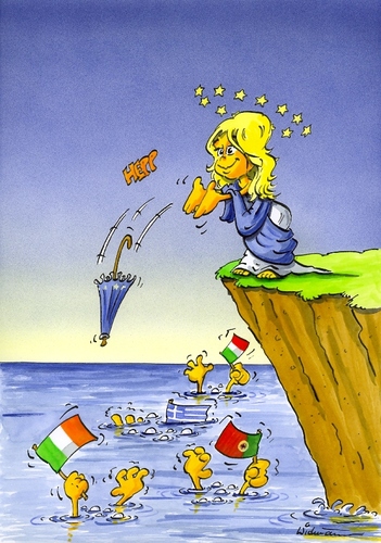 Cartoon: Rettungsschirm (medium) by widmann tagged rettungsschirm,eurokrise,finanzkrise,merkel