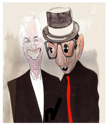 Cartoon: Burt Bacharah and Elvis Costello (medium) by juniorlopes tagged caricature