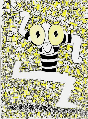 Cartoon: Keith Haring (medium) by juniorlopes tagged keityh,keith haring,illustration,karikatur,portrait,hommage,künstler,pop art,modern,new york,homosexuell,graffiti,aids