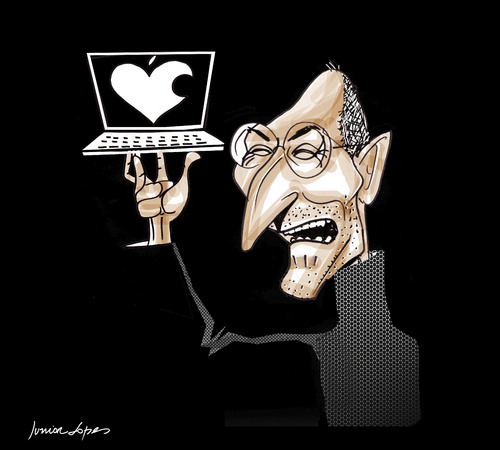 Cartoon: RIP Steven Jobs (medium) by juniorlopes tagged apple,jobs,steve jobs,tod,tot,krebs,apple,trauer,mac,steve,jobs