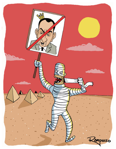 Cartoon: Egypt (medium) by Marcelo Rampazzo tagged egypt,ägypten,mubarak,protest,aufstand,regierung