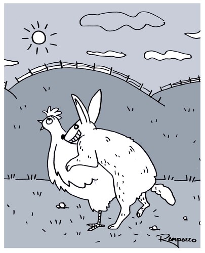 Cartoon: Happy Easter baby (medium) by Marcelo Rampazzo tagged happy,easter,ostern,osterhase,huhn,hühner,sex,tier,tiere