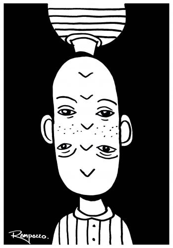 Cartoon: Siameses (medium) by Marcelo Rampazzo tagged siameses,zwillinge,siamesische zwillinge,genetik,gene,verwachsen,siamesische